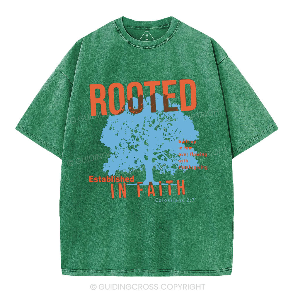 Rooted In Faith Christian Washed T-Shirt