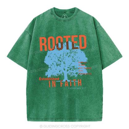Rooted In Faith Christian Washed T-Shirt