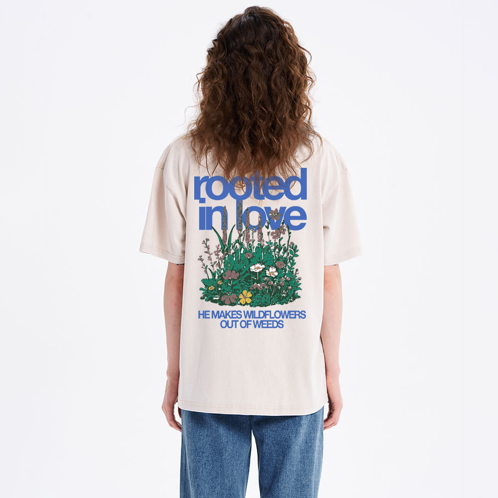 Rooted In Love Christian Washed T-Shirt