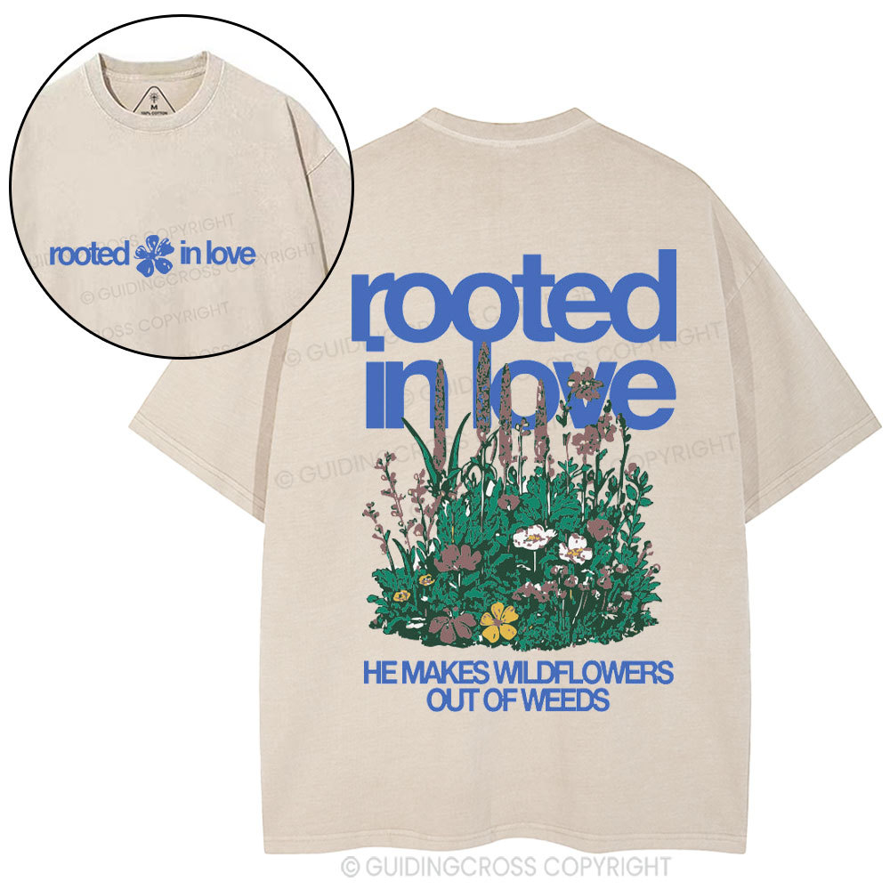 Rooted In Love Christian Washed T-Shirt