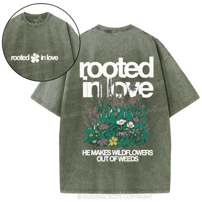 Rooted In Love Christian Washed T-Shirt