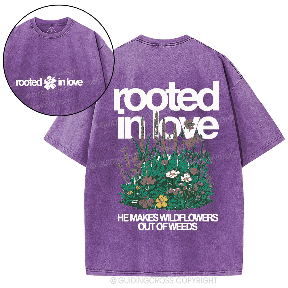 Rooted In Love Christian Washed T-Shirt