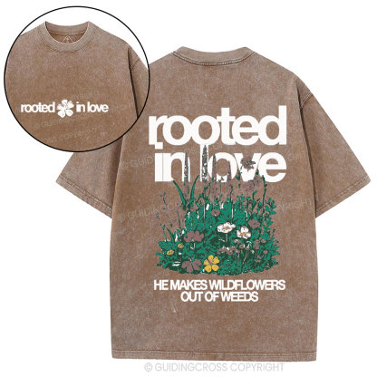 Rooted In Love Christian Washed T-Shirt
