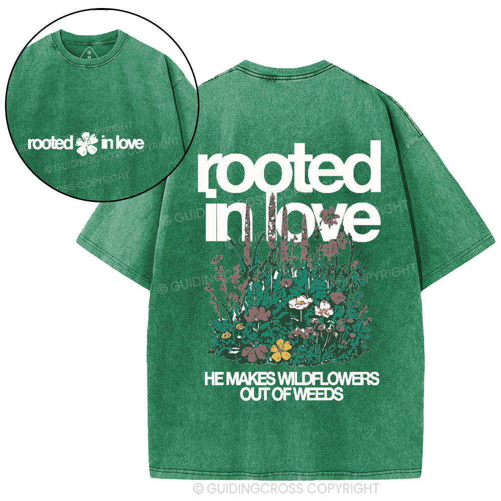 Rooted In Love Christian Washed T-Shirt
