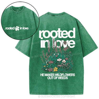 Rooted In Love Christian Washed T-Shirt