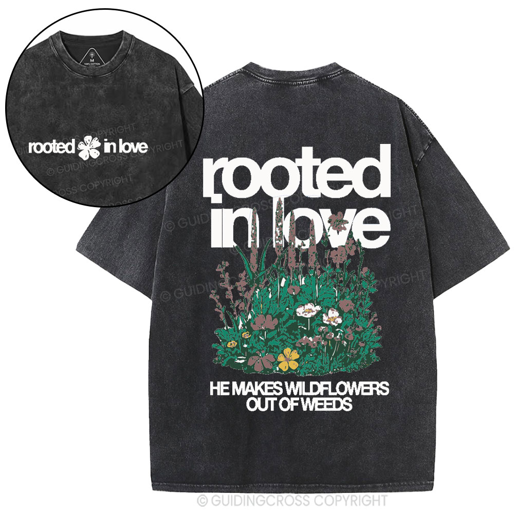 Rooted In Love Christian Washed T-Shirt