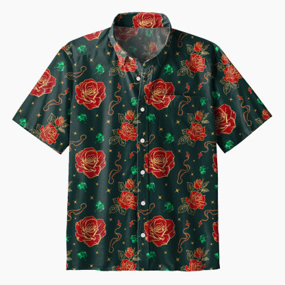 Rosary Beads And Rose Christian Hawaiian Shirt