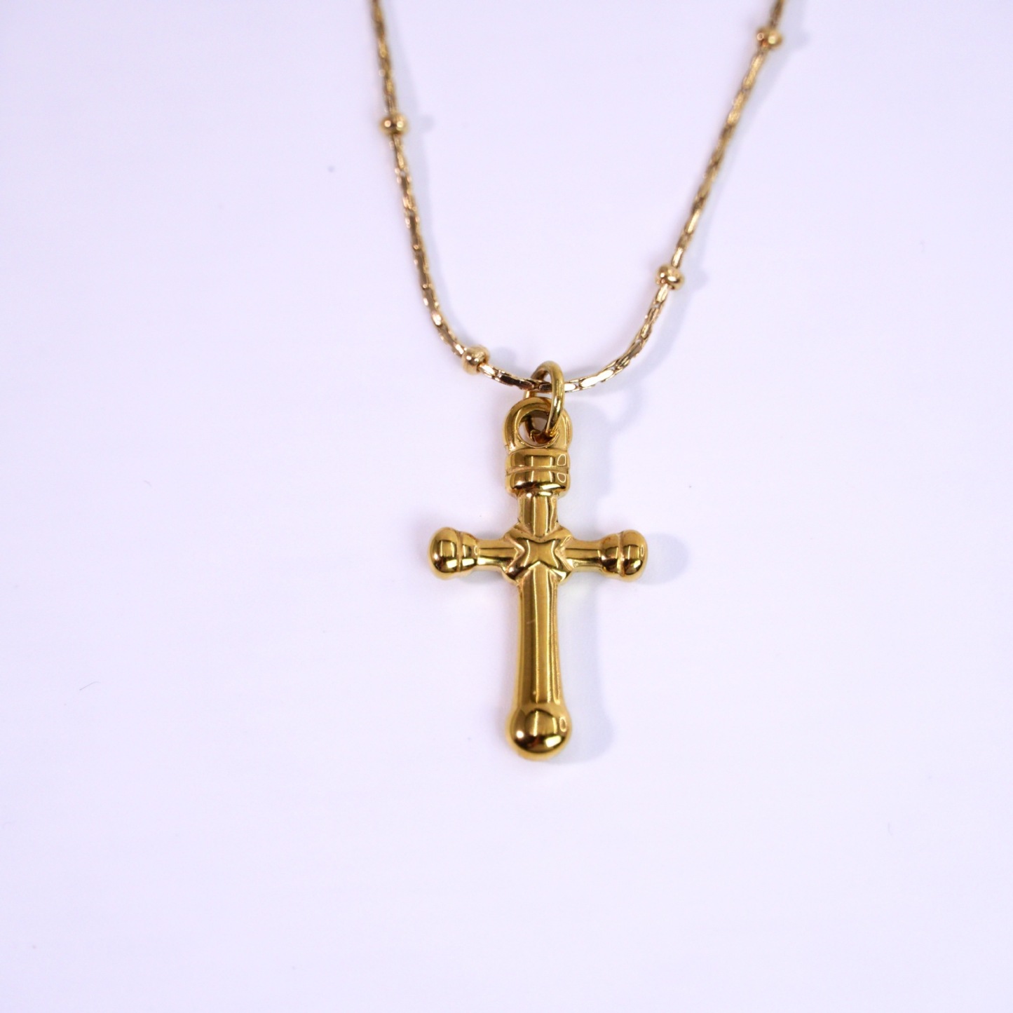 Rounded Adorable Minimalist Cross Necklace 