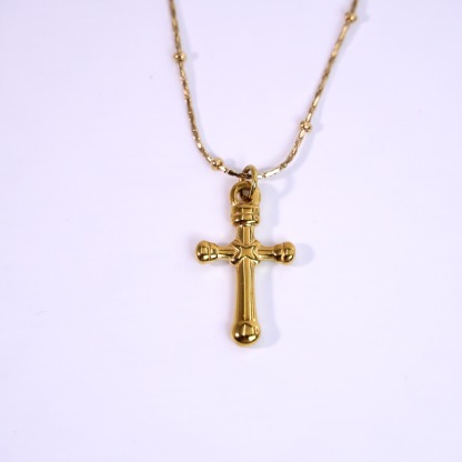 Rounded Adorable Minimalist Cross Necklace 