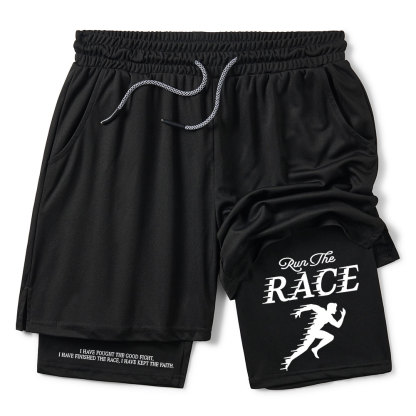 Run The Race Christian Performance Shorts