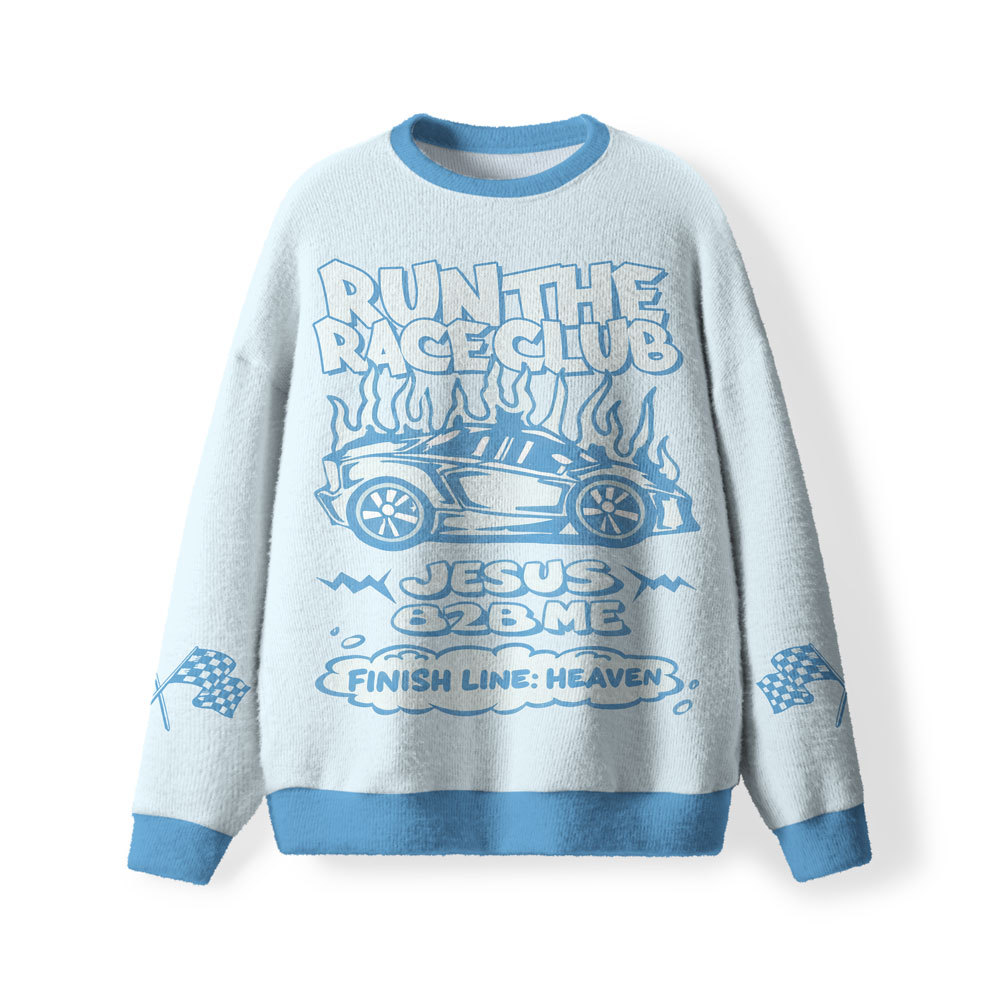 Run To Heaven Furry Christian Lightweight Sweater