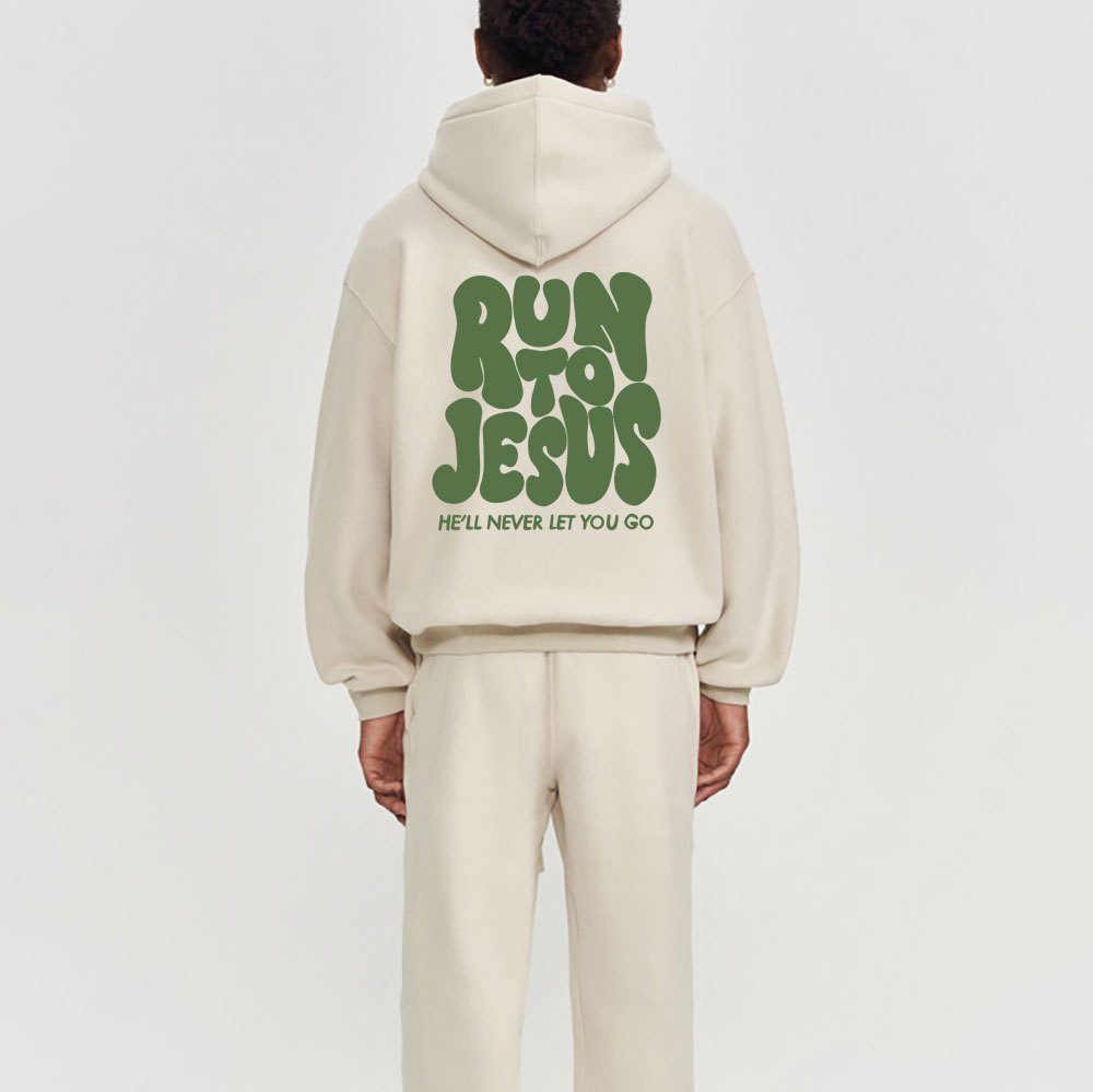 Run To Jesus Christian Fleece Hoodie Set