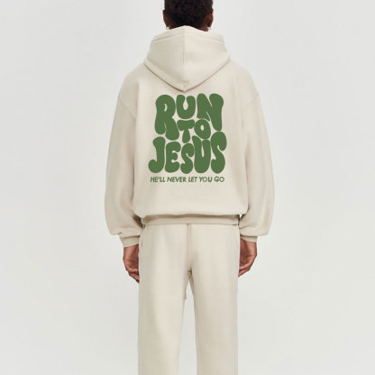 Run To Jesus Christian Fleece Hoodie Set
