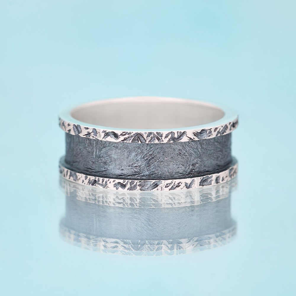 Rustic Cross Ring Christian Sterling Silver Band Ring