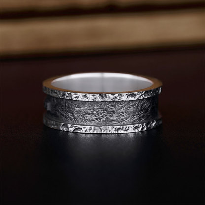 Rustic Cross Ring Christian Sterling Silver Band Ring