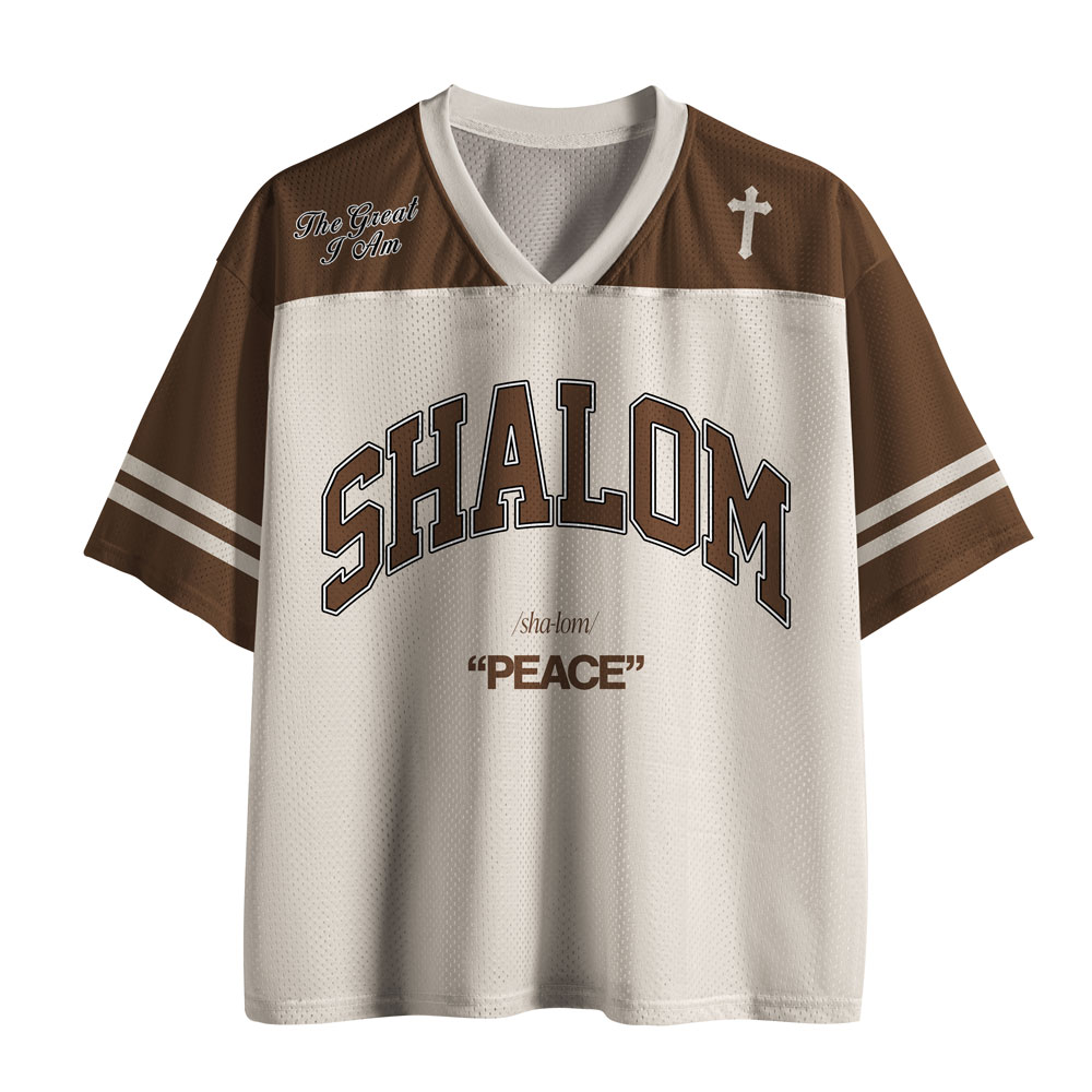 SHALOM Christian Brown Mesh Jersey Sale - GuidingCross