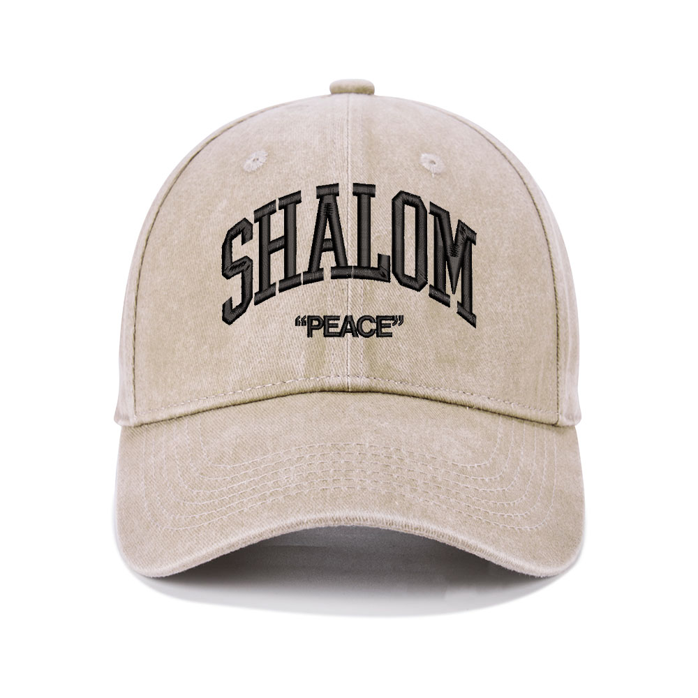 SHALOM Christian Washed Hat