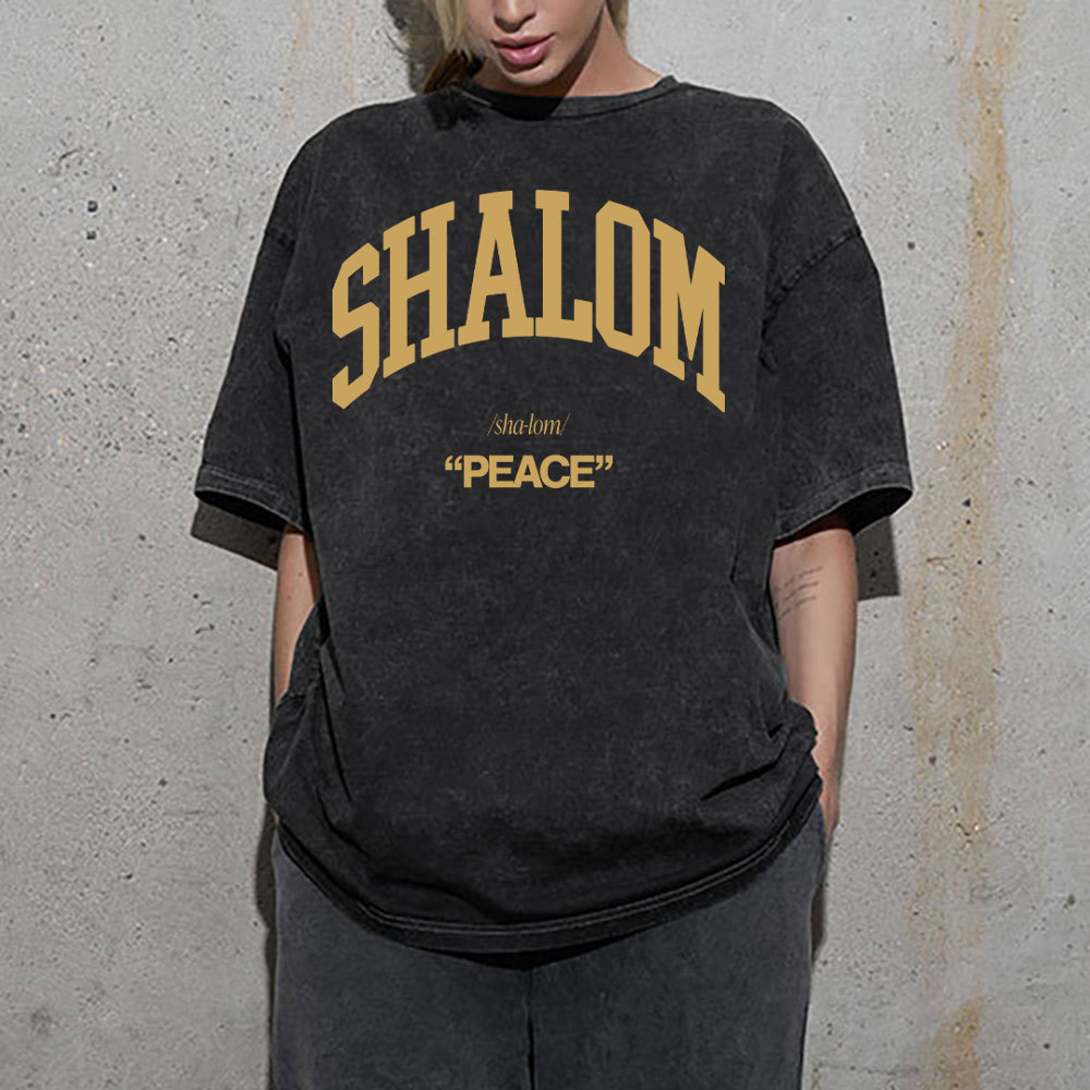 SHALOM Christian Washed T-Shirt