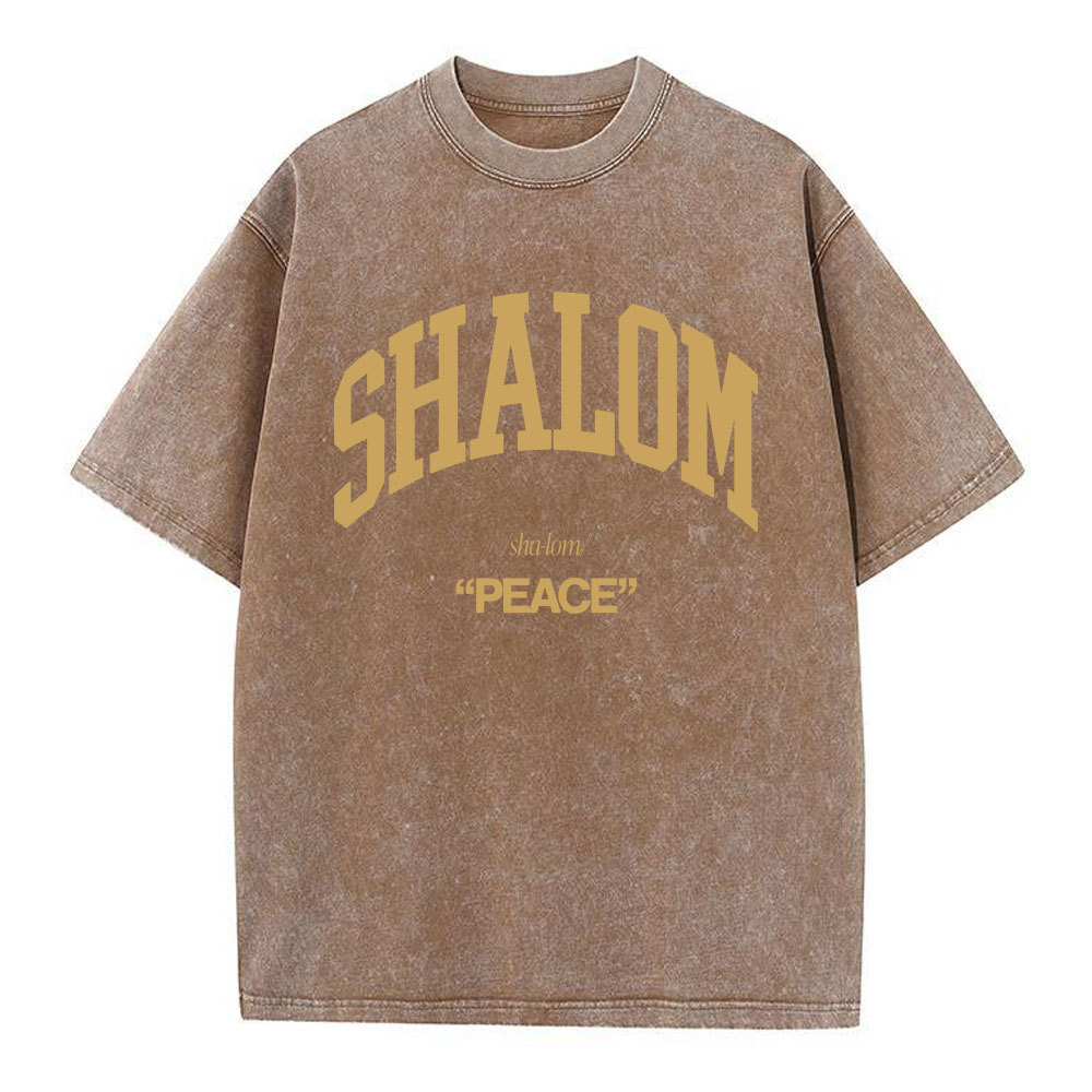 SHALOM Christian Washed T-Shirt