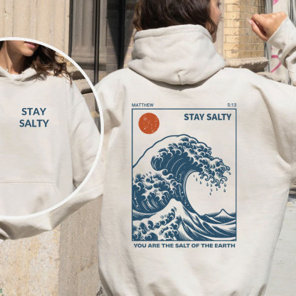 STAY SALTY Christian Fleece Hoodie Set