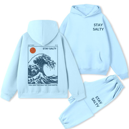 STAY SALTY Christian Premium Fleece Hoodie Set