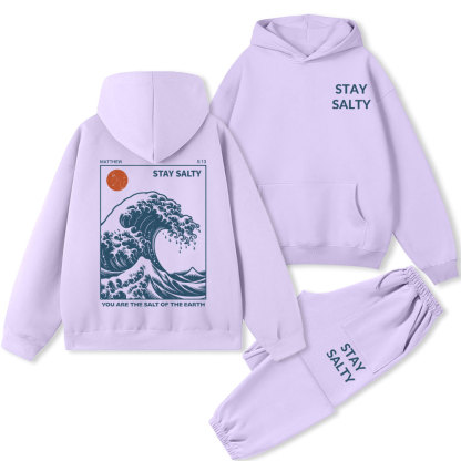 STAY SALTY Christian Premium Fleece Hoodie Set