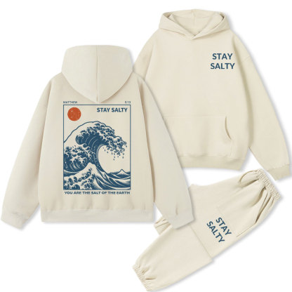 STAY SALTY Christian Premium Fleece Hoodie Set