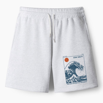 STAY SALTY Christian Premium Fleece Shorts