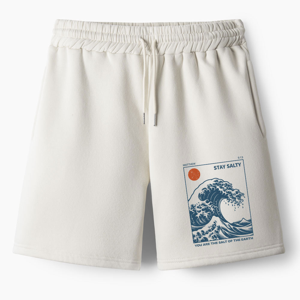 STAY SALTY Christian Premium Fleece Shorts