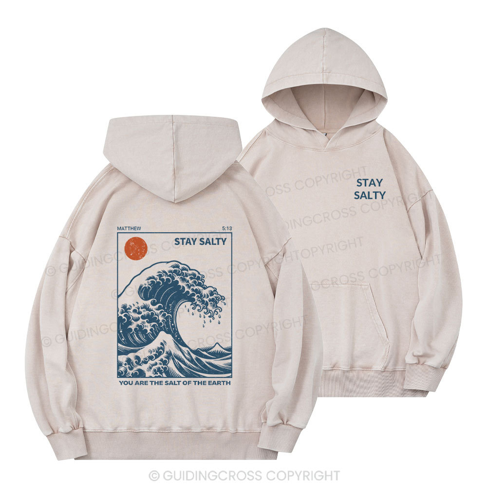 STAY SALTY Christian Washed Hoodie