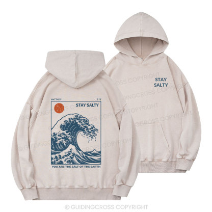 STAY SALTY Christian Washed Hoodie