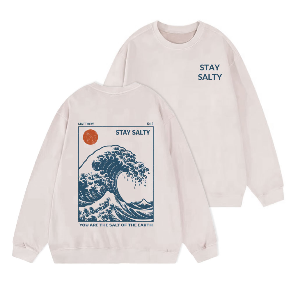 STAY SALTY Christian Washed Sweatshirt