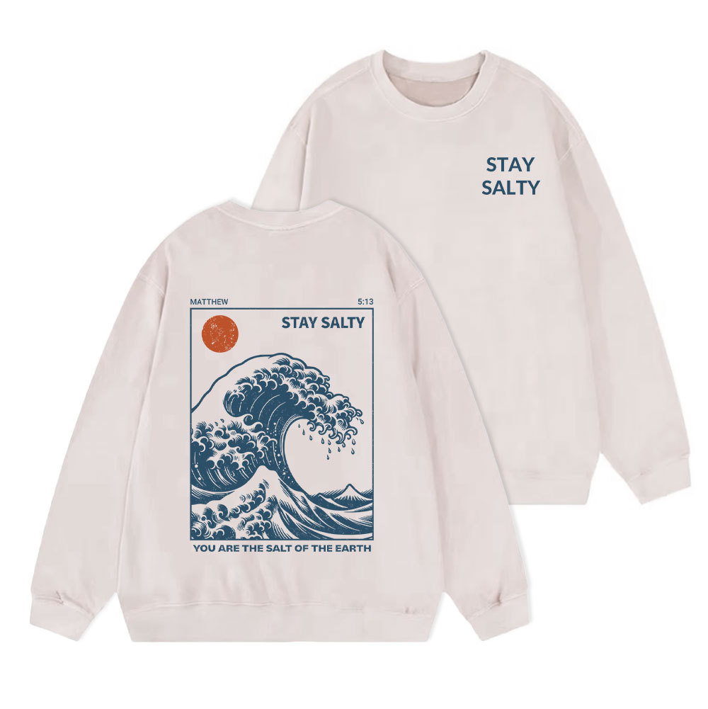 STAY SALTY Christian Washed Sweatshirt