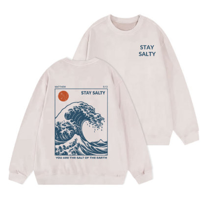 STAY SALTY Christian Washed Sweatshirt