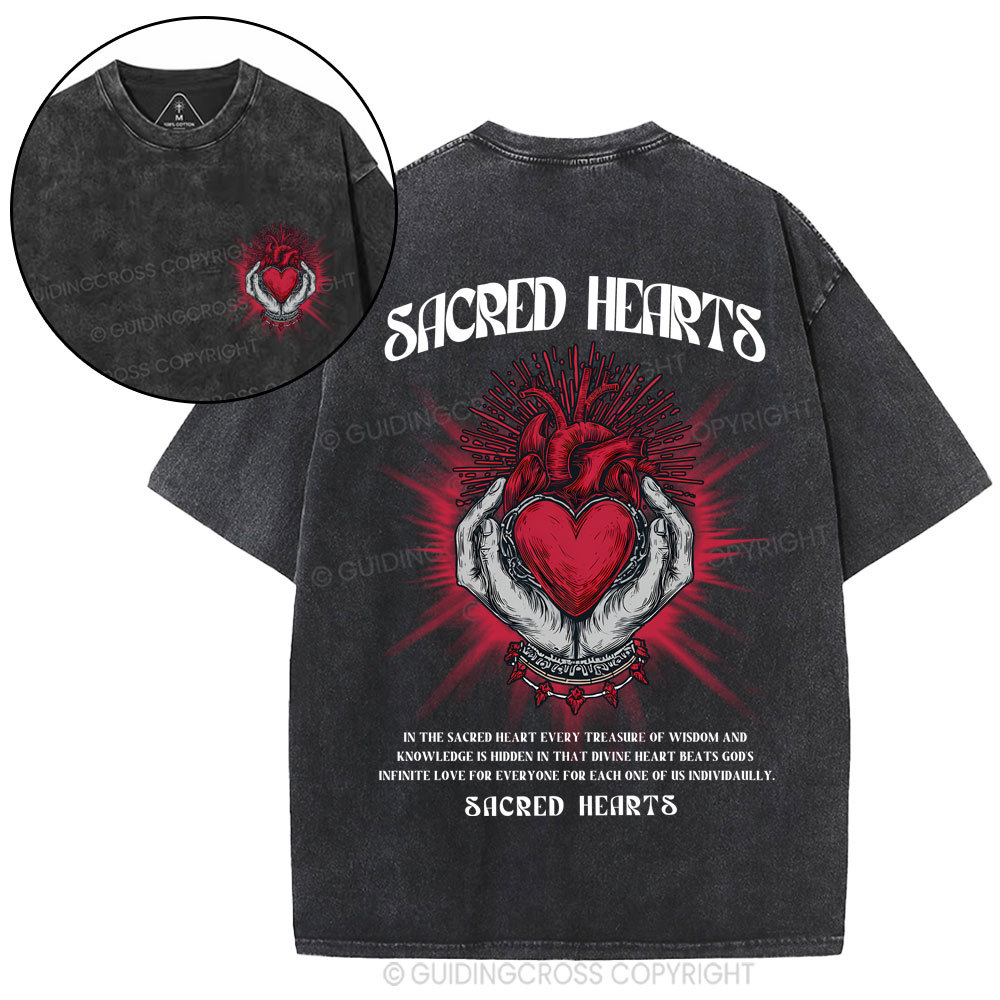 Sacred Hearts Christian Washed T-Shirt
