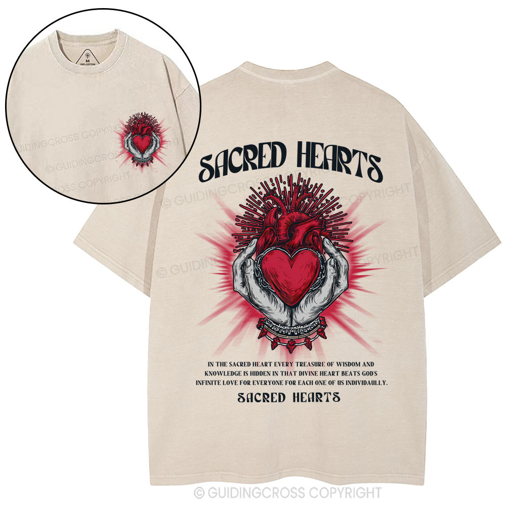 Sacred Hearts Christian Washed T-Shirt