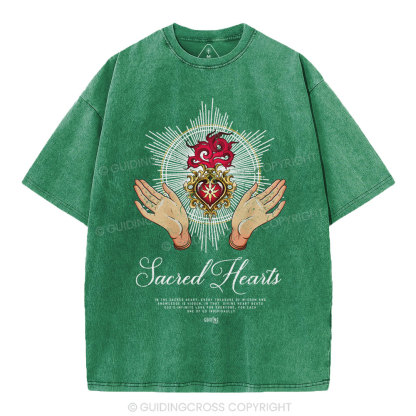 Sacred Hearts Christian Washed T-Shirt