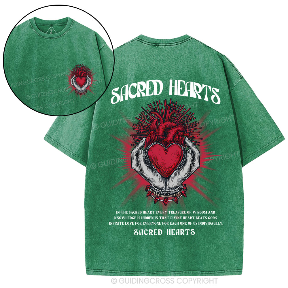 Sacred Hearts Christian Washed T-Shirt