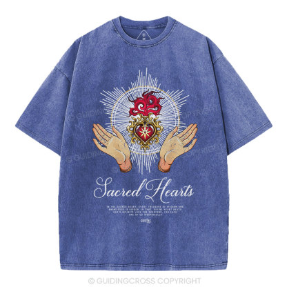 Sacred Hearts Christian Washed T-Shirt