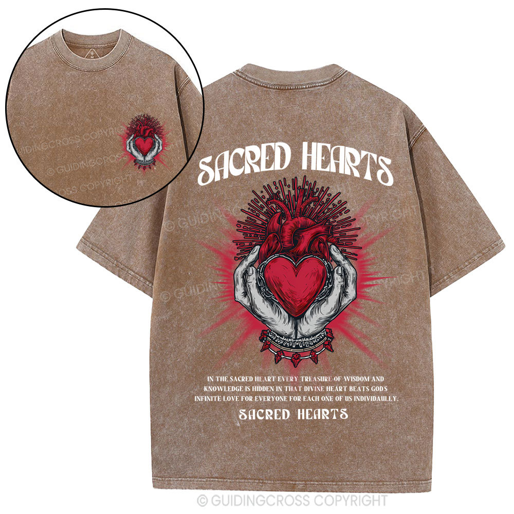 Sacred Hearts Christian Washed T-Shirt