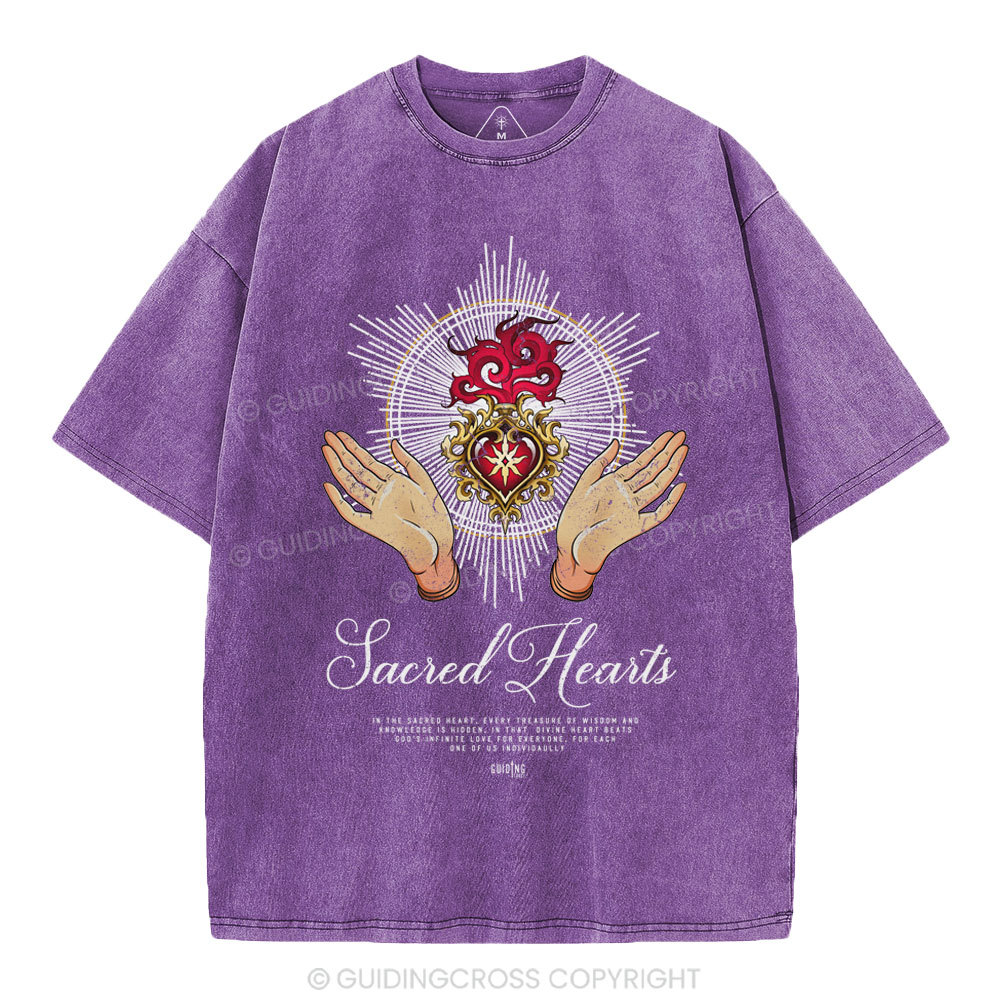 Sacred Hearts Christian Washed T-Shirt
