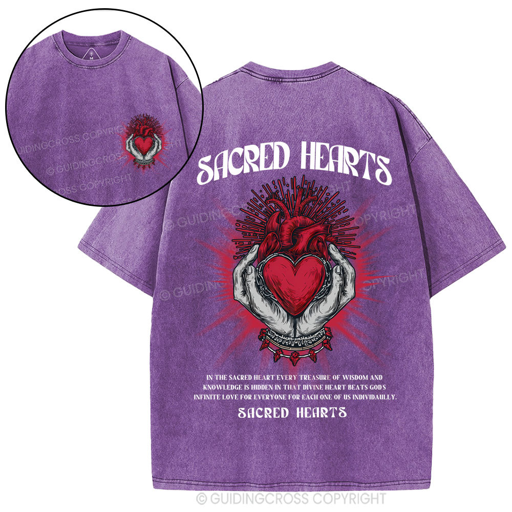 Sacred Hearts Christian Washed T-Shirt