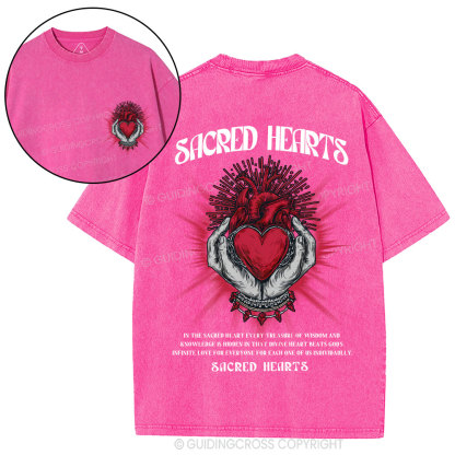 Sacred Hearts Christian Washed T-Shirt