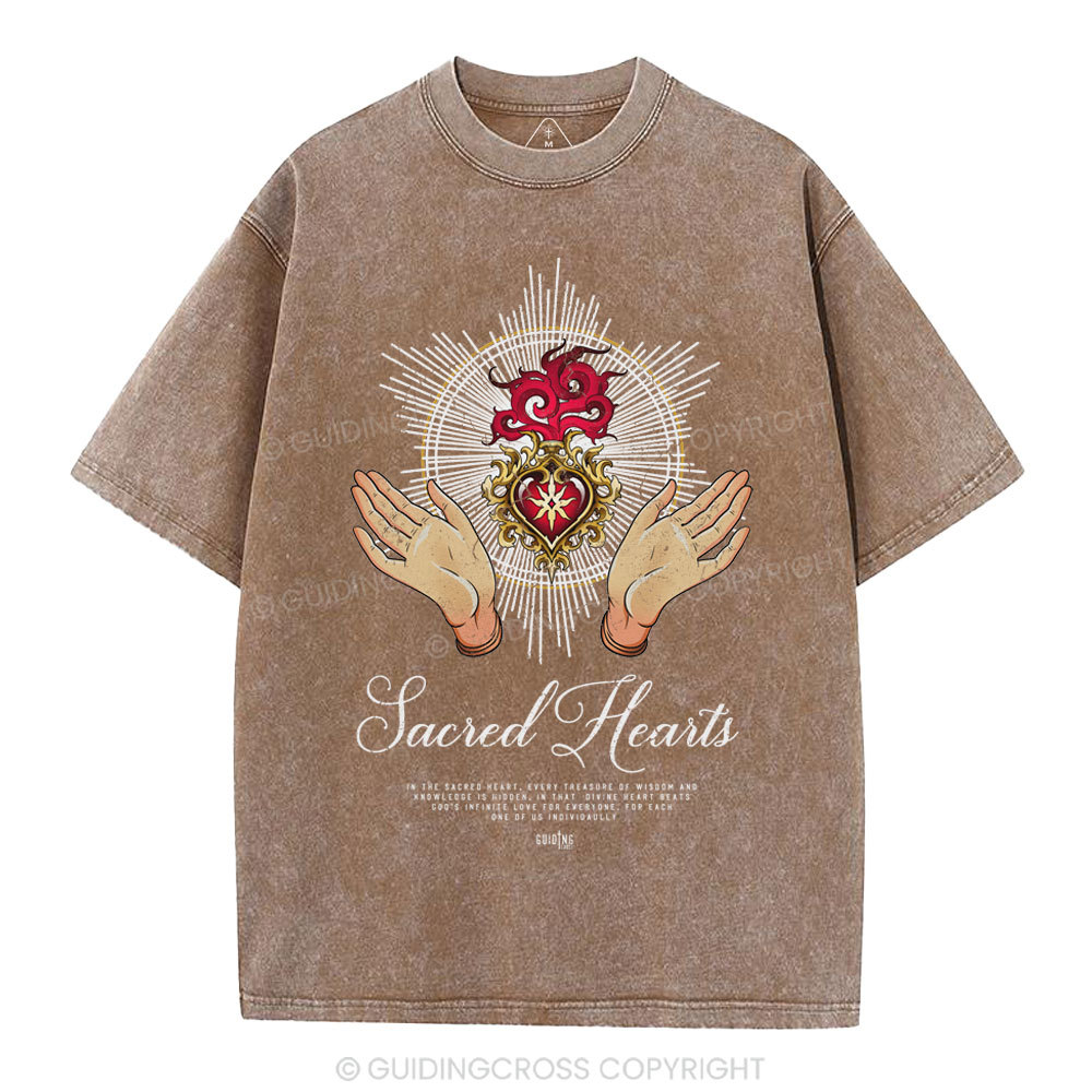 Sacred Hearts Christian Washed T-Shirt