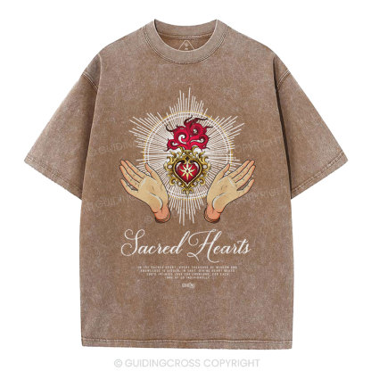 Sacred Hearts Christian Washed T-Shirt