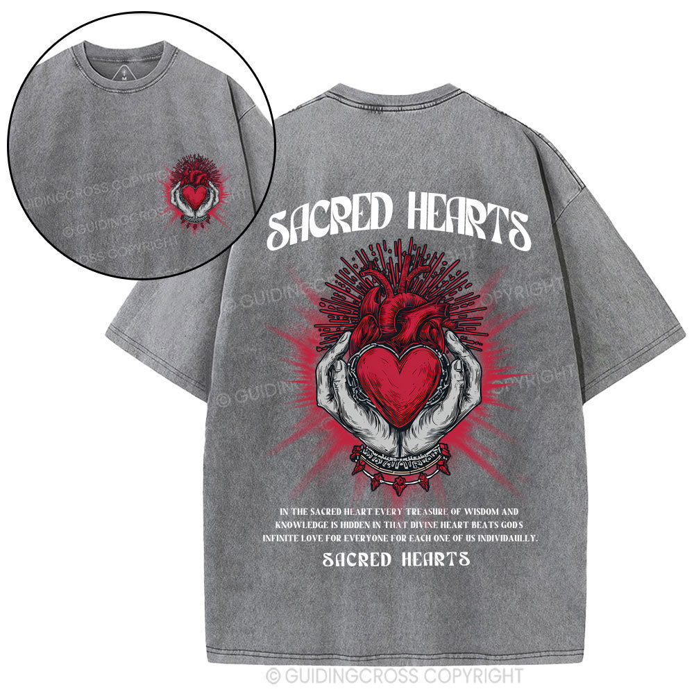Sacred Hearts Christian Washed T-Shirt
