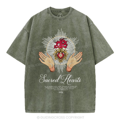 Sacred Hearts Christian Washed T-Shirt