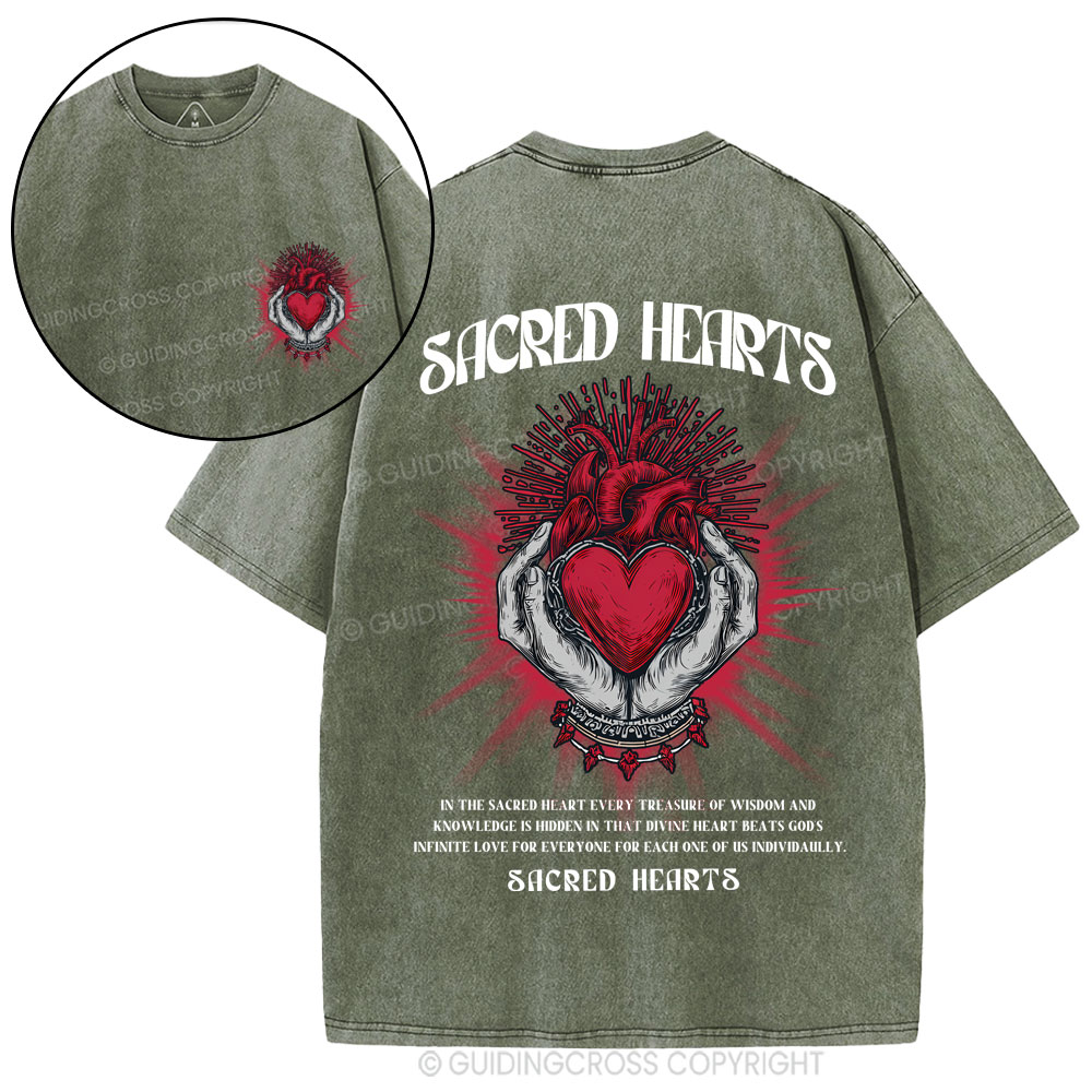 Sacred Hearts Christian Washed T-Shirt
