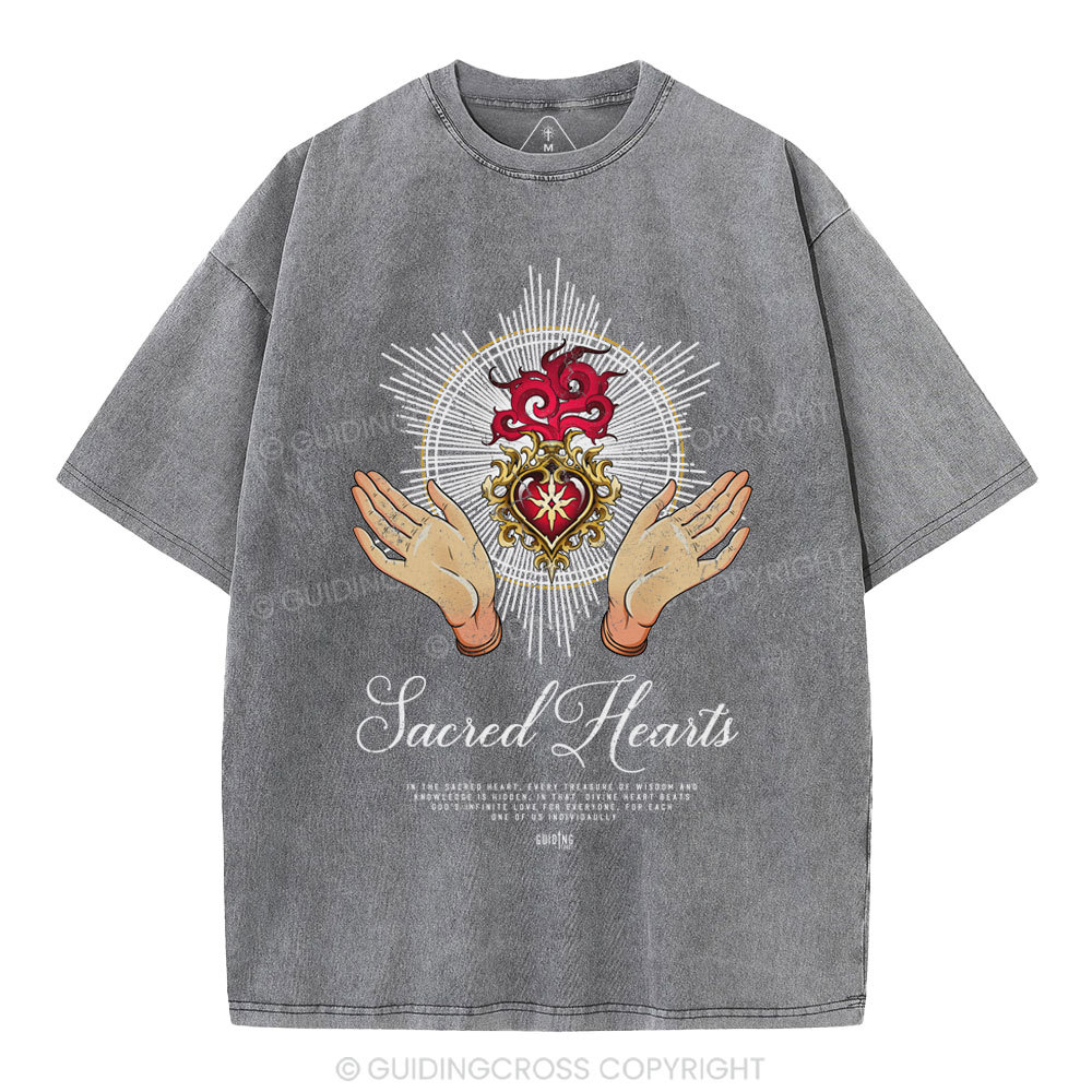 Sacred Hearts Christian Washed T-Shirt