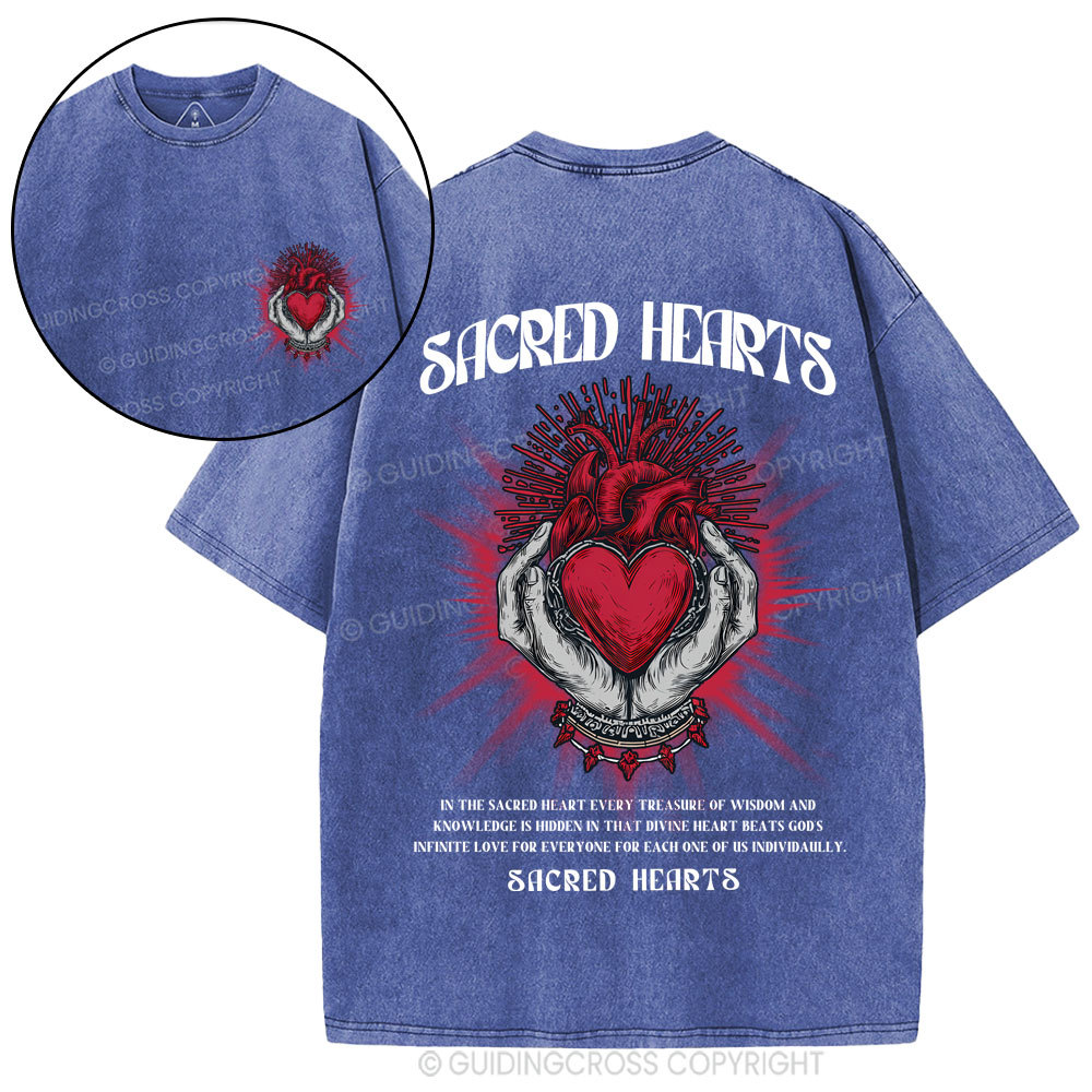 Sacred Hearts Christian Washed T-Shirt